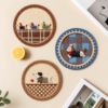 Round Fabric Drink Coaster with Puppy Design, 4.72 in