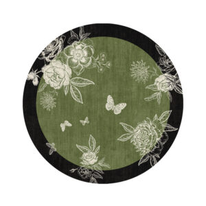 Round Green Floral Drink Coaster, 4.72 in