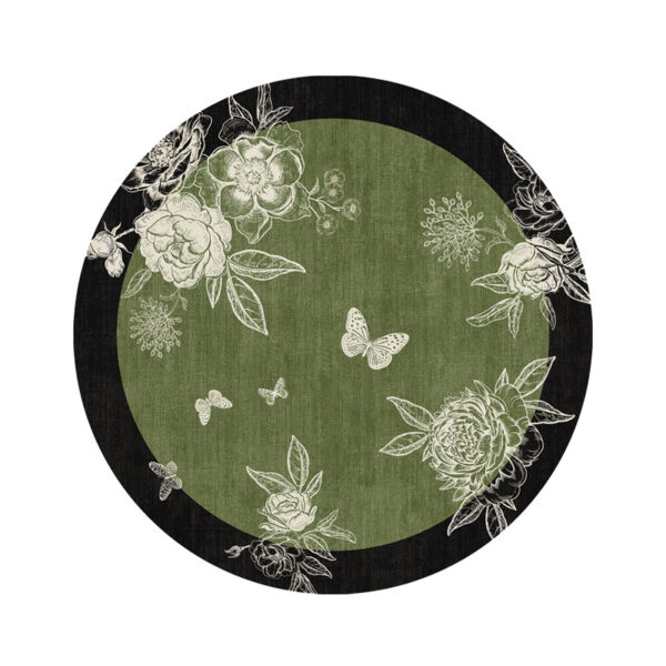 Round Green Floral Drink Coaster, 4.72 in