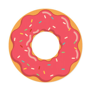 Pink Donut Absorbent Drink Coaster, 3.94 in Round