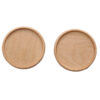 Round Beech Wood Drink Coaster, Natural, 3.46 in