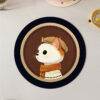 Round Absorbent Cat Table Coaster, 8.66 in