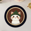 Round Absorbent Cat Table Coaster, 8.66 in