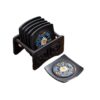 6-Piece Square Tea Coaster Set with Storage Holder