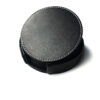 Black PU Leather Cup Coaster with Stitched Edge, 3.94 in