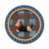 Round Fabric Drink Coaster with Puppy Design, 4.72 in